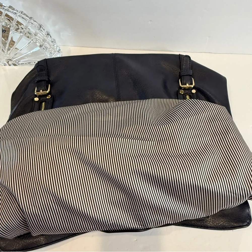 Navy Blue Faux Leather Rummy Tote Bag – Multi-Pocket 💙 Soft Inside & Outside - Picture 16 of 16